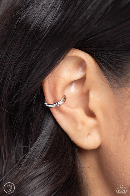 Linear Legacy Silver Ear Cuff Earrings Paparazzi