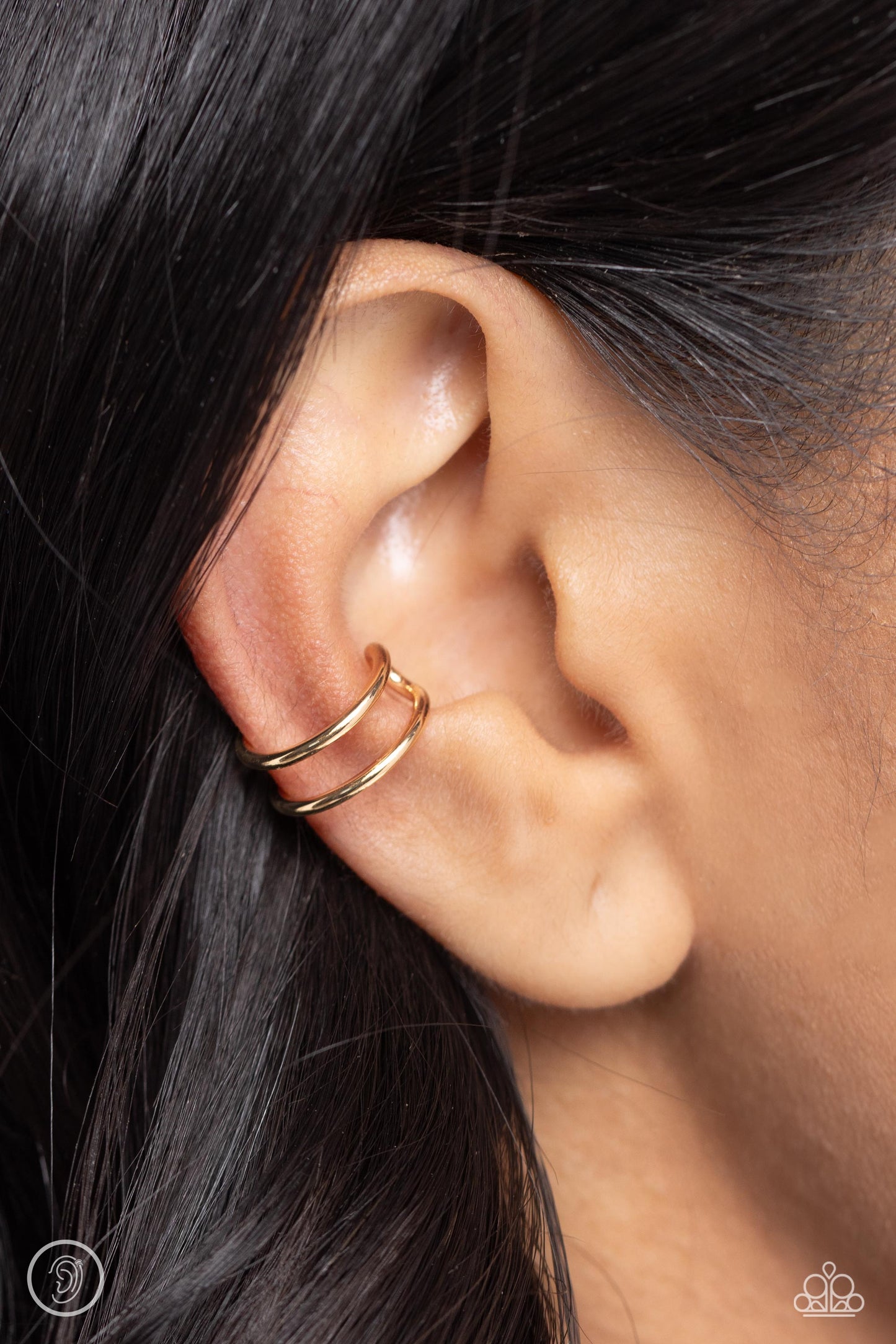 Metallic Moment Gold Ear Cuff Earrings Paparazzi