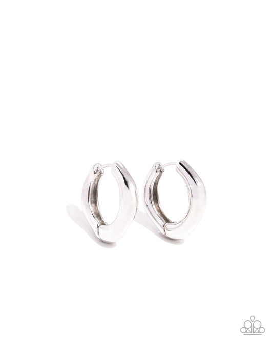 Monochromatic Makeover Silver Hoop Earrings Paparazzi