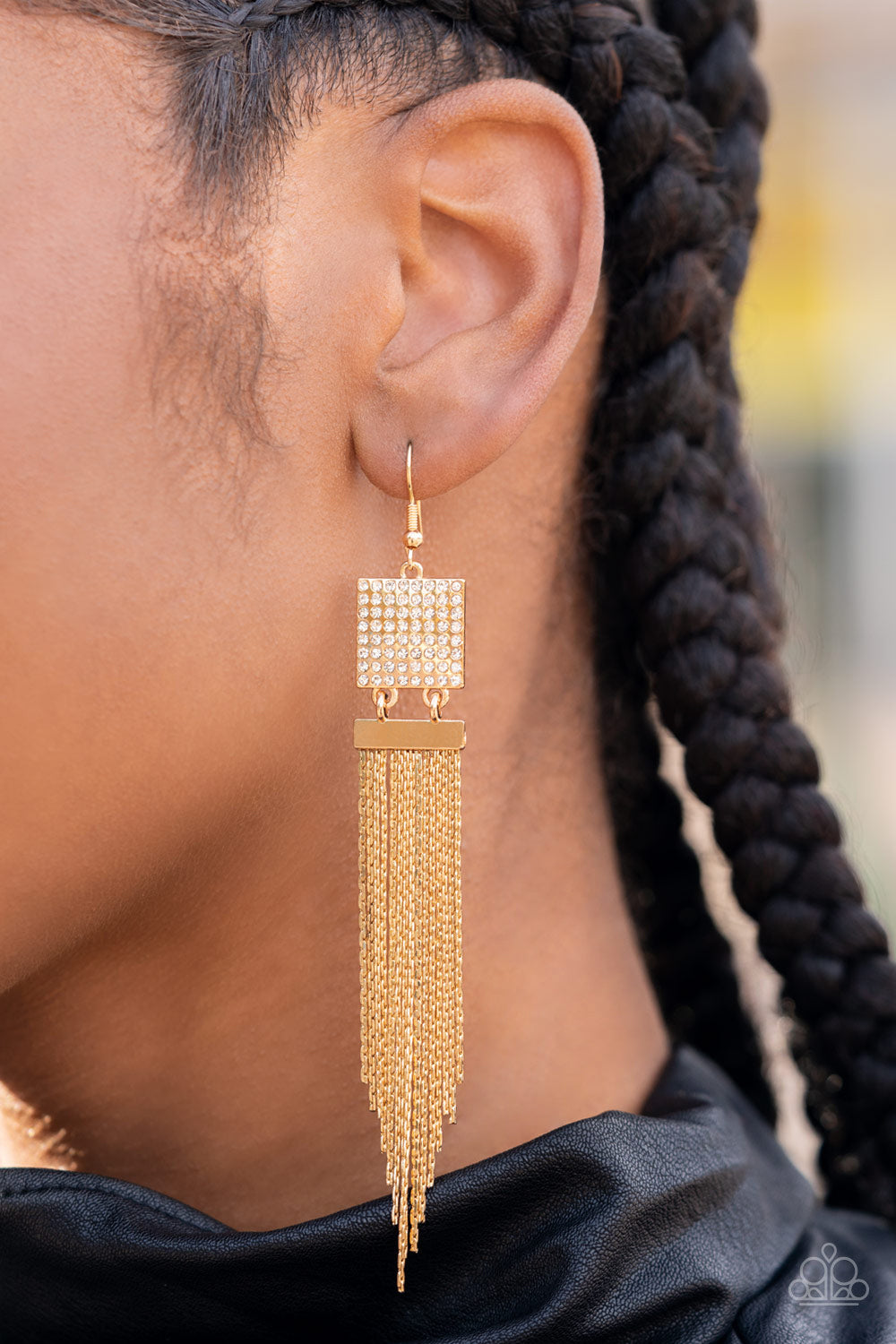 Dramatically Deco Gold Earrings Paparazzi