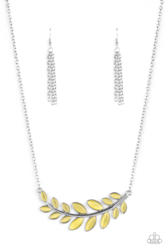 Frosted Foliage Yellow Necklace - Daria's Blings N Things