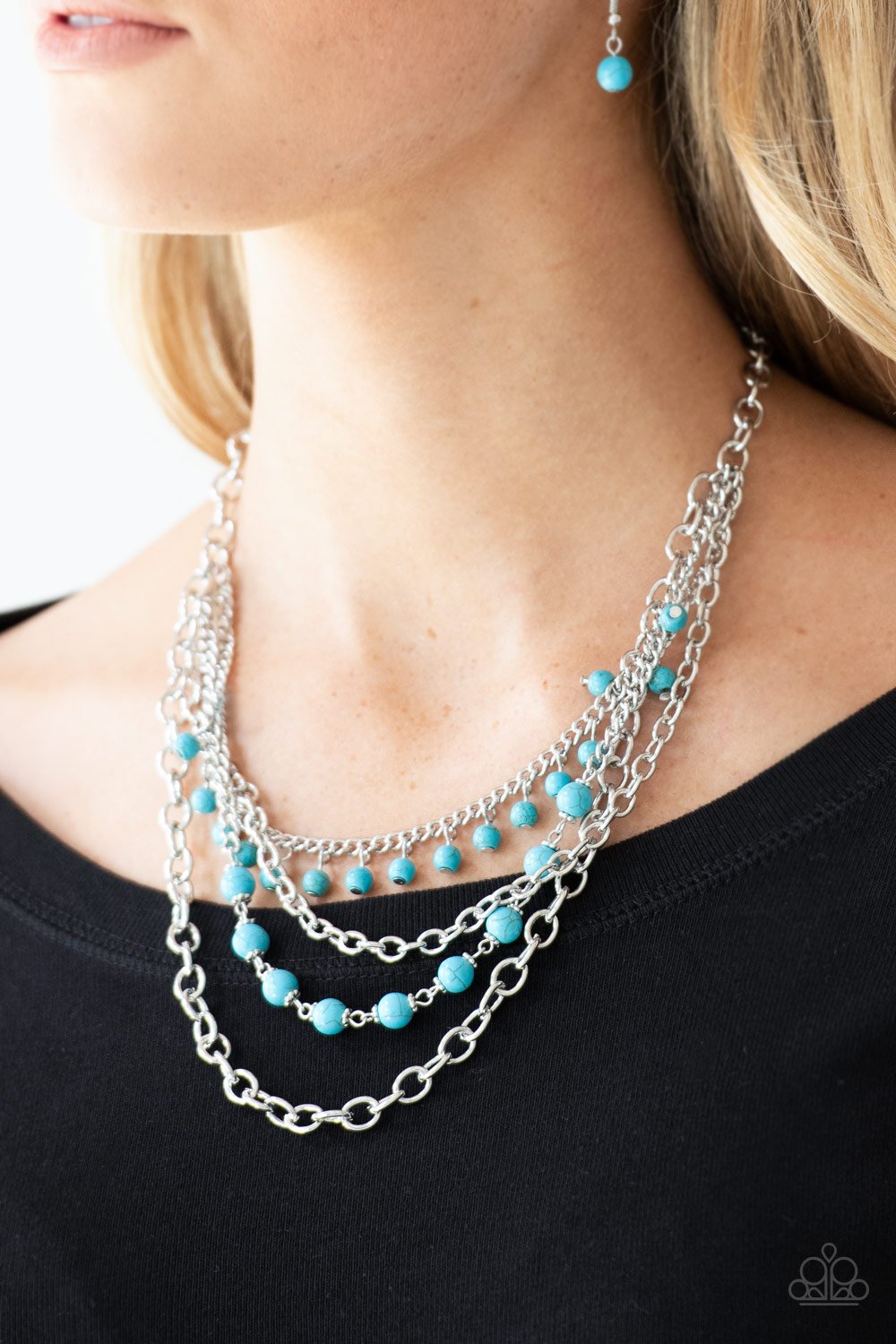 Ground Forces Blue/Turquoise Necklace