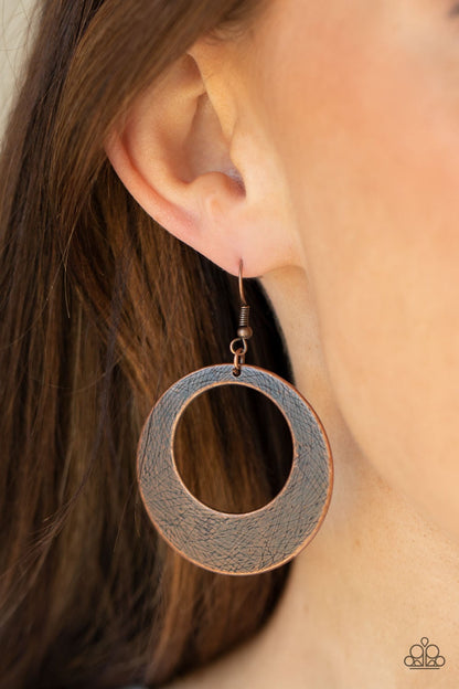 Outer Plains Copper Earrings Paparazzi