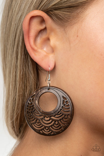 Tropical Canopy Brown Earrings Paparazzi