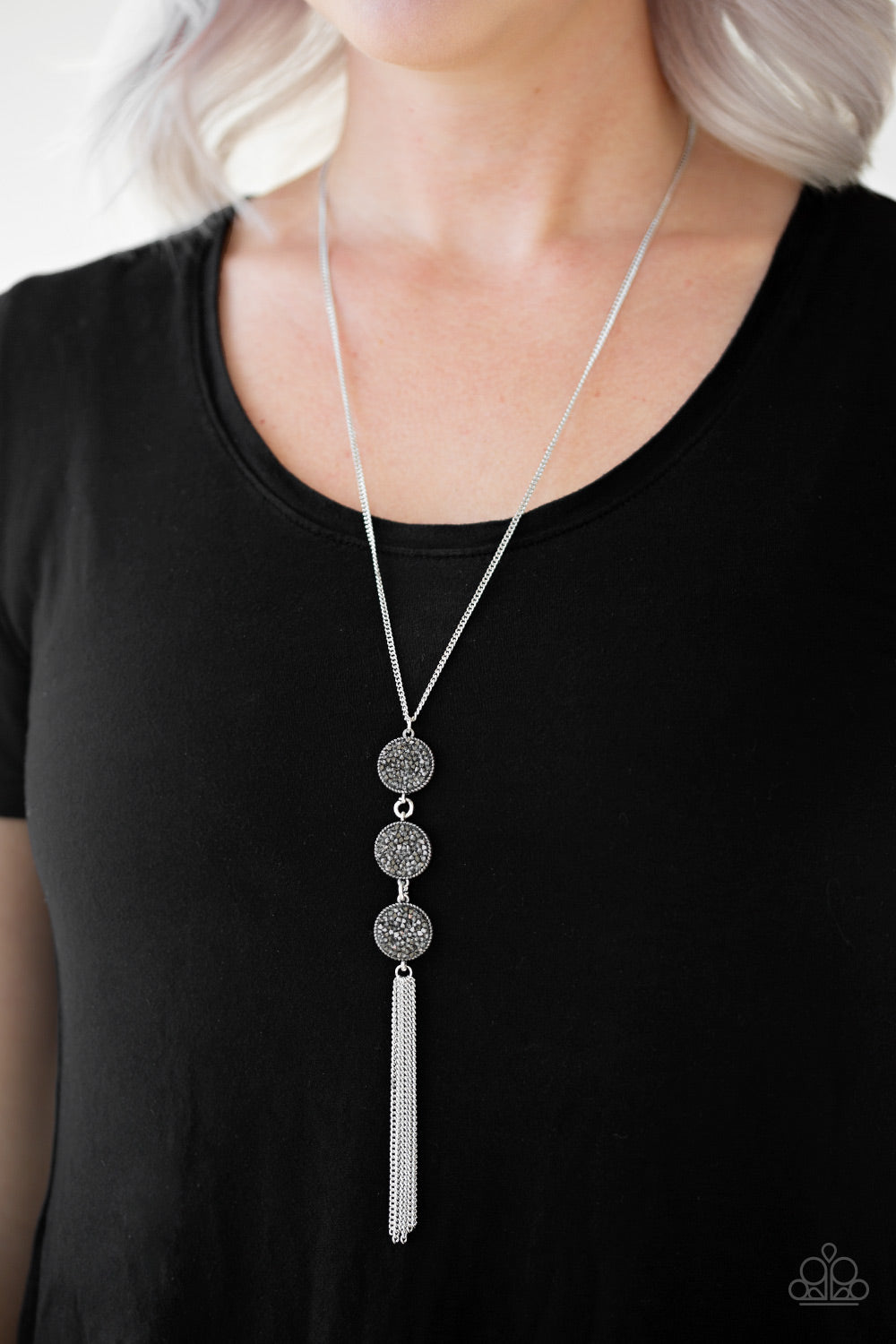 Triple Shimmer Silver
Necklace - Daria's Blings N Things