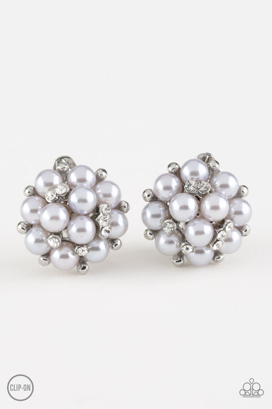 Par Pearl Silver Clip Earrings - Daria's Blings N Things